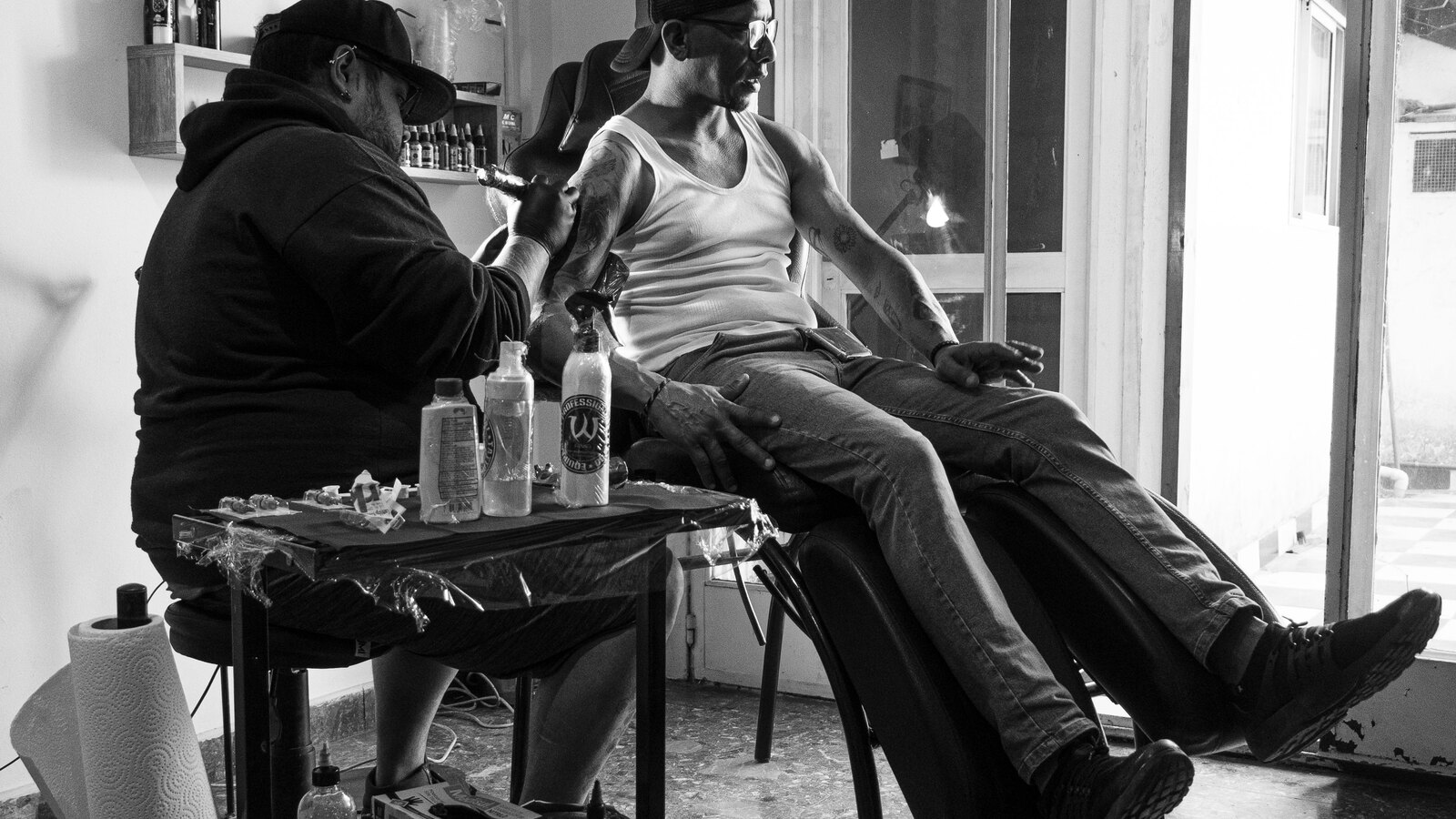 Tattoo station in the studio